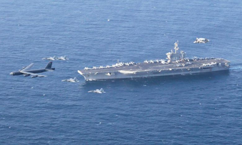 ناو هواپیمابر USS Abraham Lincoln در خلیج فارس تنش ایران آمریکا ۱۴۰۴